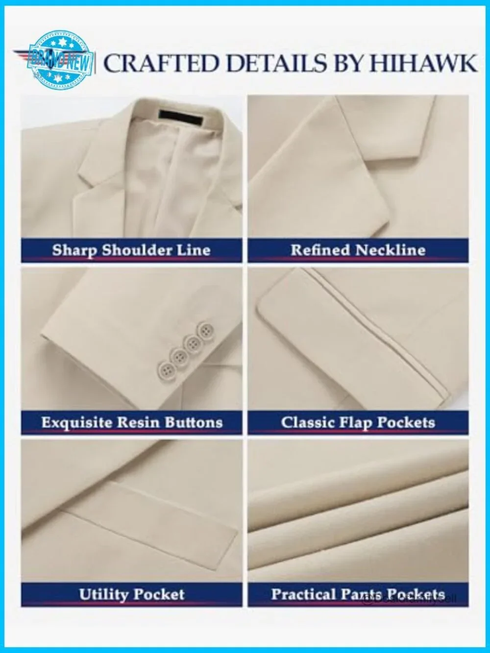 Slim Fit Linen Blazer Lightweight Casual Sport Coat One Button Classic